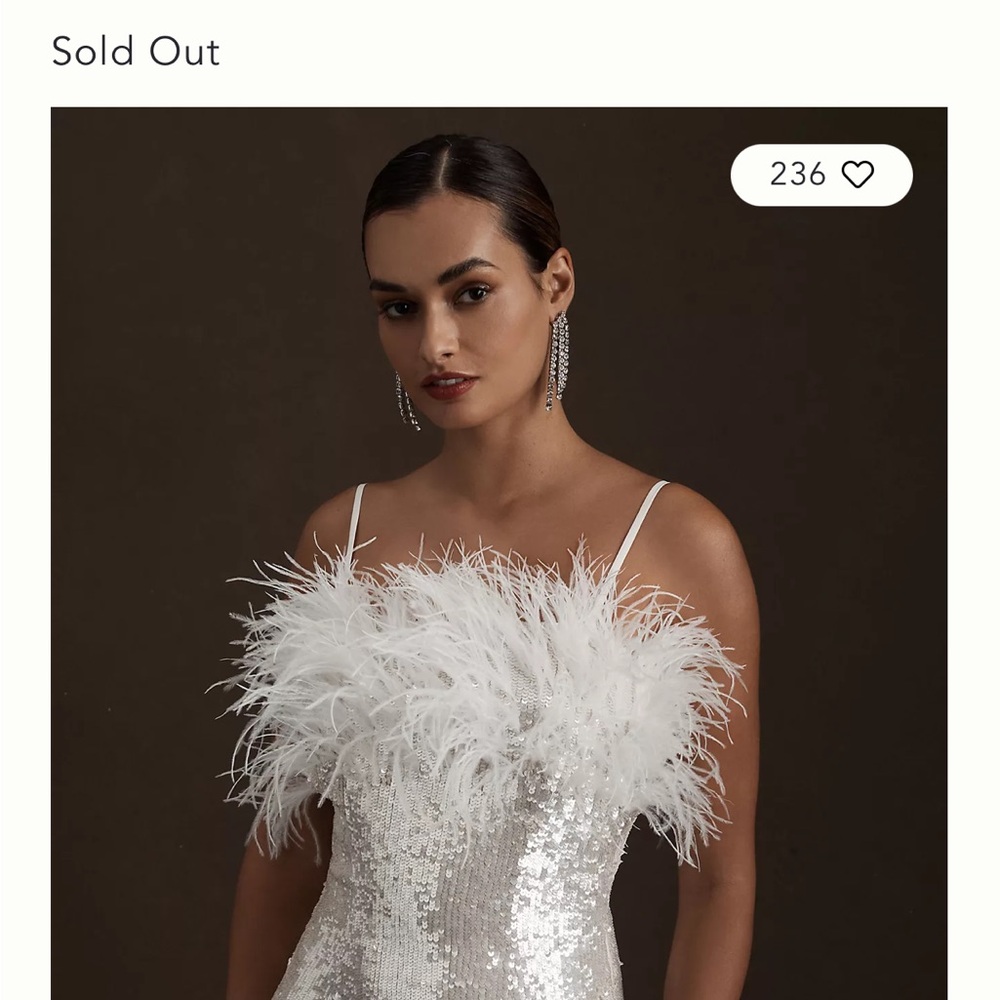 White Feather Sequin Dress